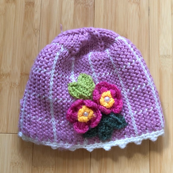 handmade Other - Floral Handmade Knit Hat